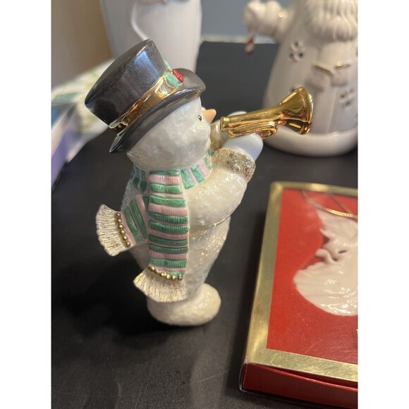 Lot of 7 Lenox Santa, Snowman, Vase, Tiny Taper 10”...